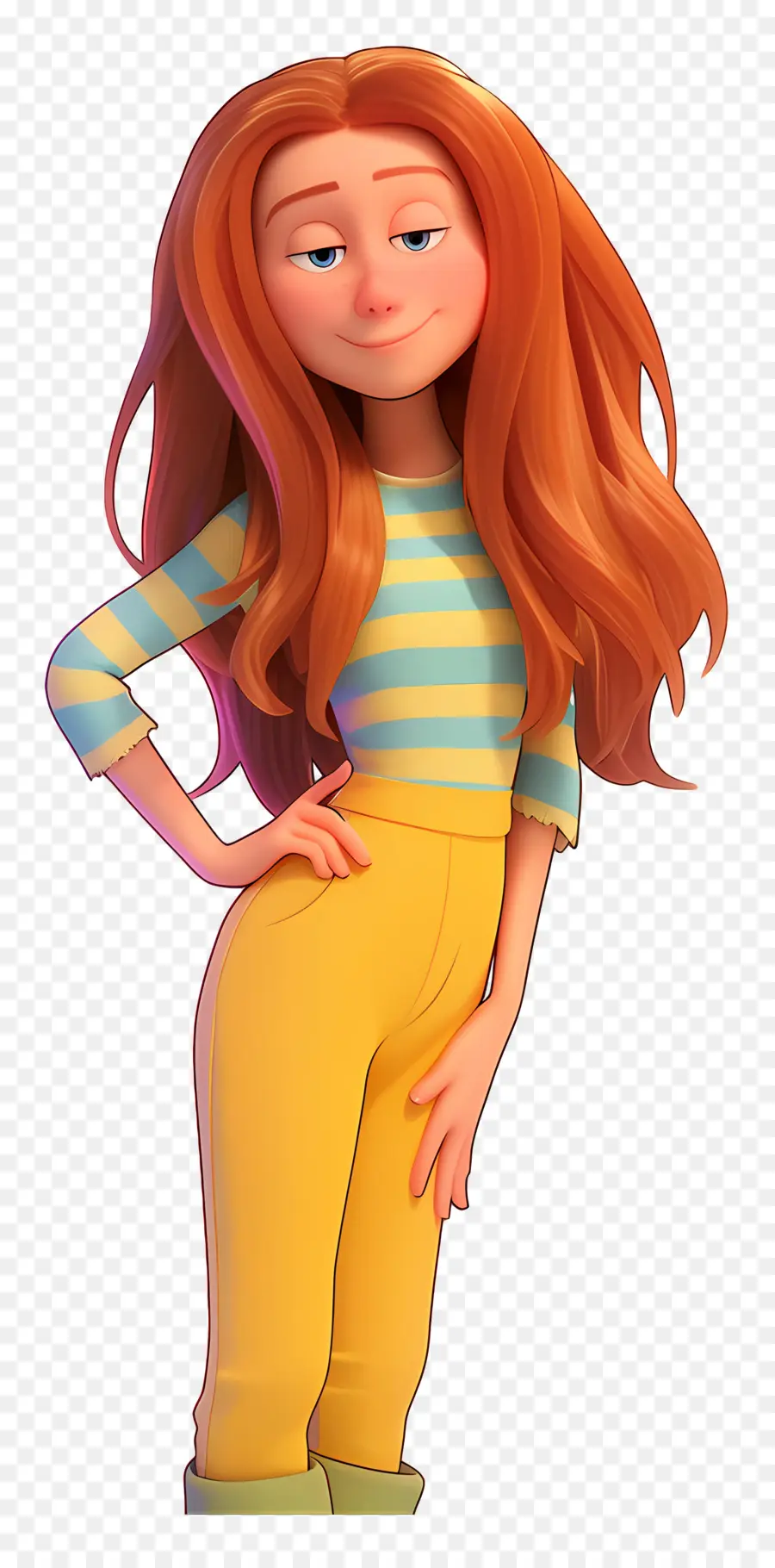 Lorax，Femme Animée Aux Cheveux Longs PNG