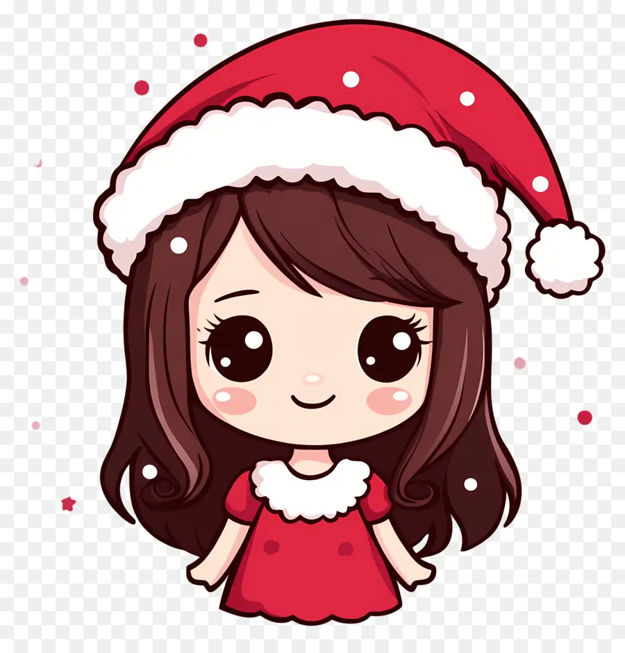 Noël Animé，Chibi Fille Du Père Noël PNG