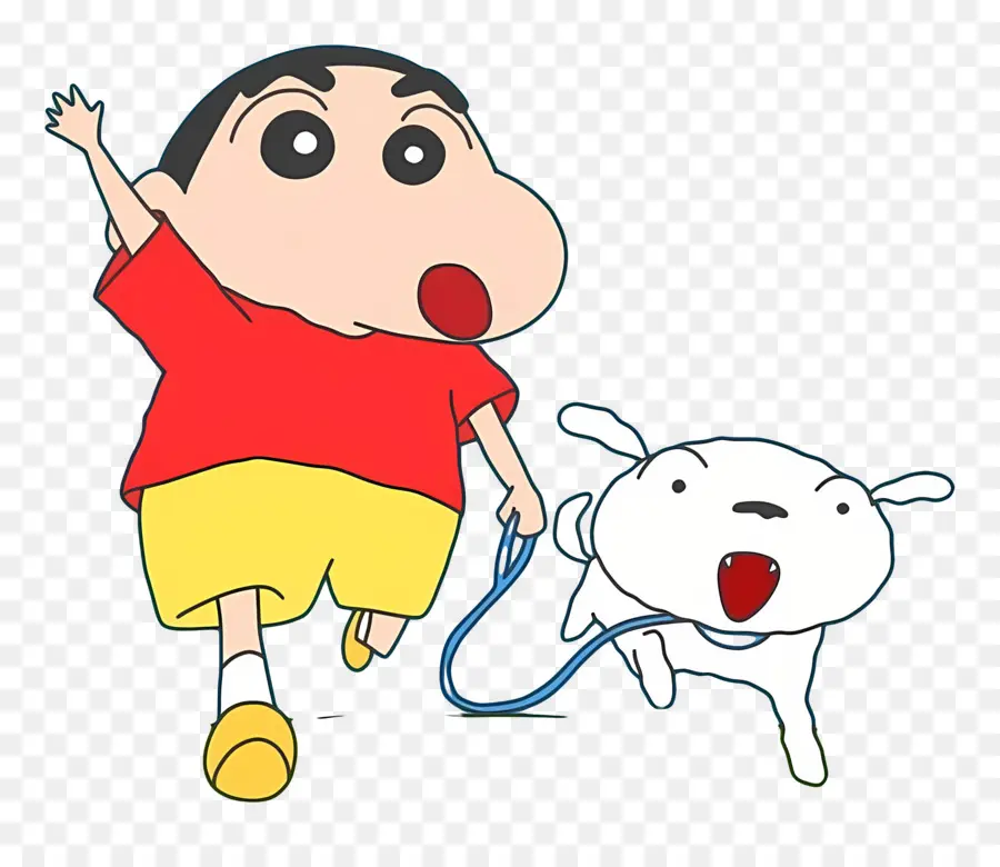 Shin Chan，Garçon De Dessin Animé Avec Chien PNG