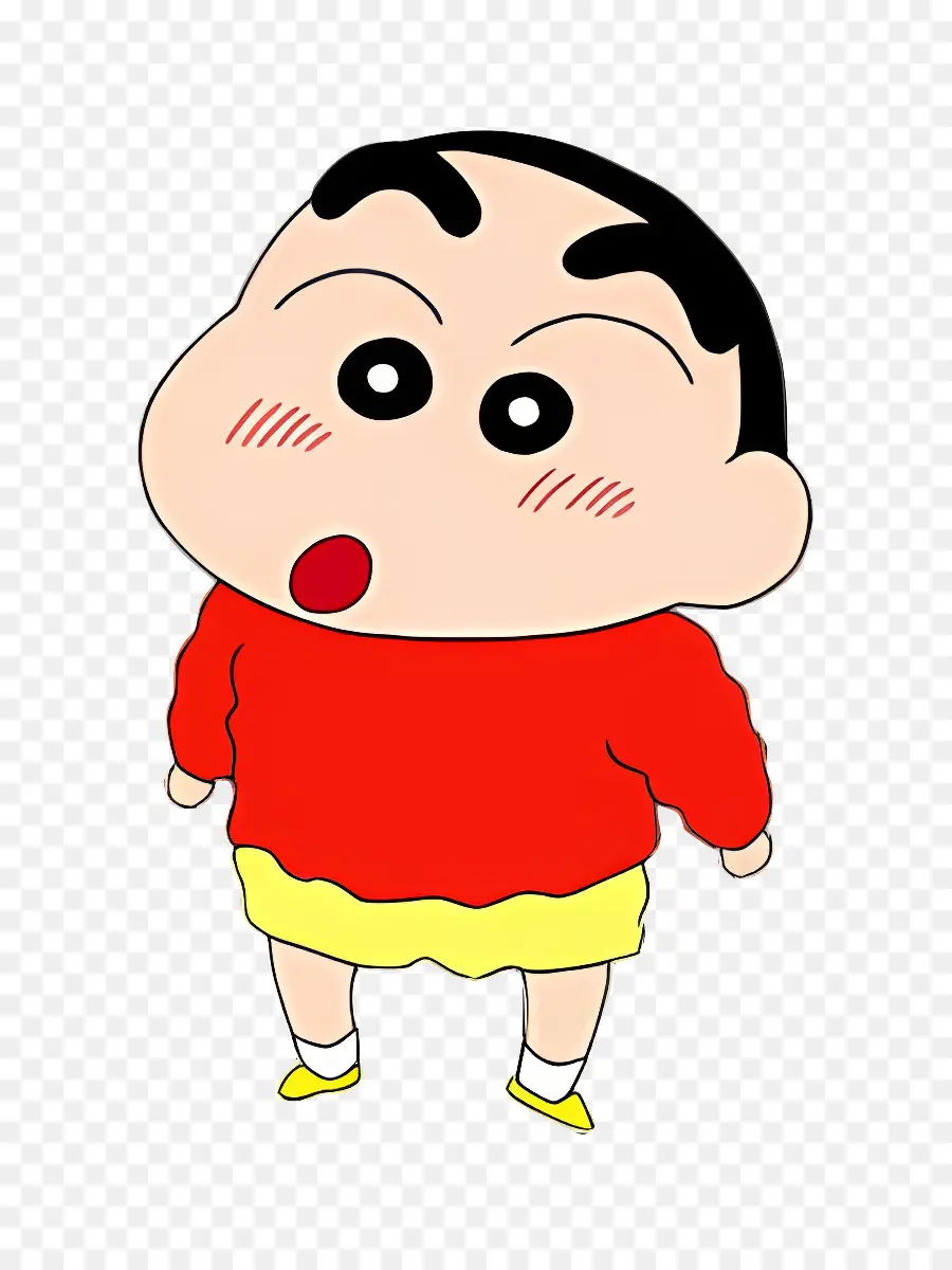 Shin Chan，Garçon De Dessin Animé En Chemise Rouge PNG