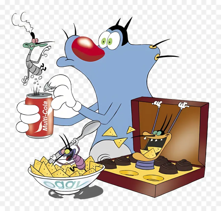 Oggy Et Les Cafards，Chat Et Cafards PNG