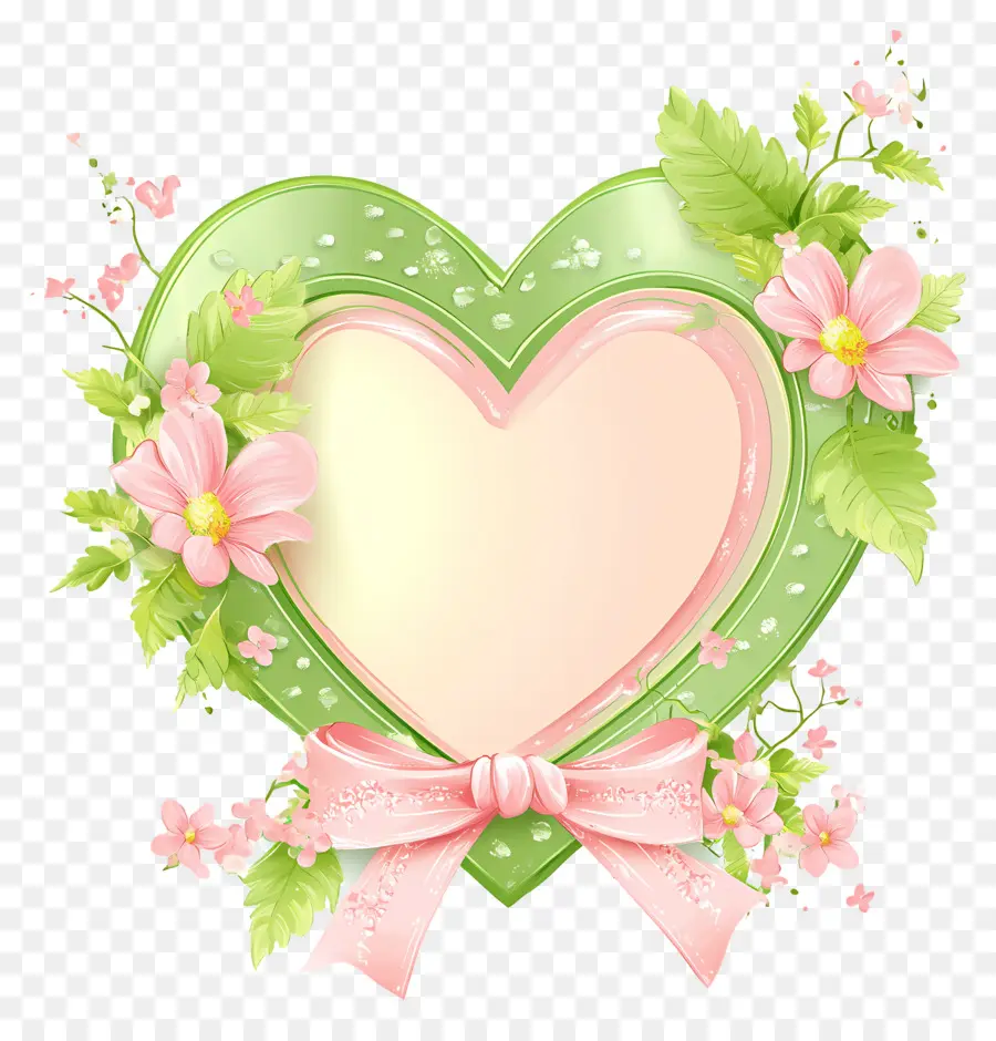 Coeur De Mariage，Cadre Coeur Fleuri PNG