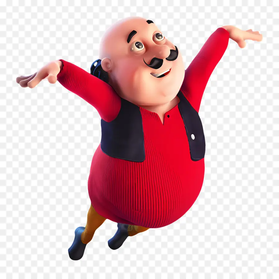 Motu Patlu，Personnage De Dessin Animé En Rouge PNG