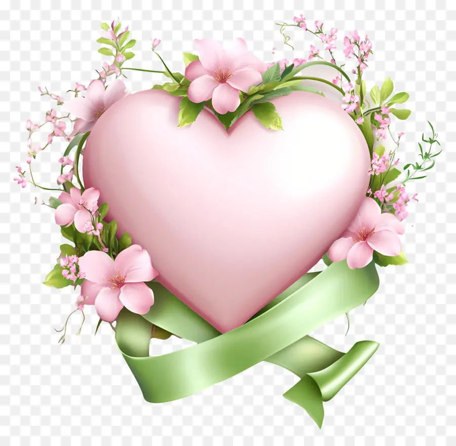 Coeur De Mariage，Cadre Coeur Fleuri PNG