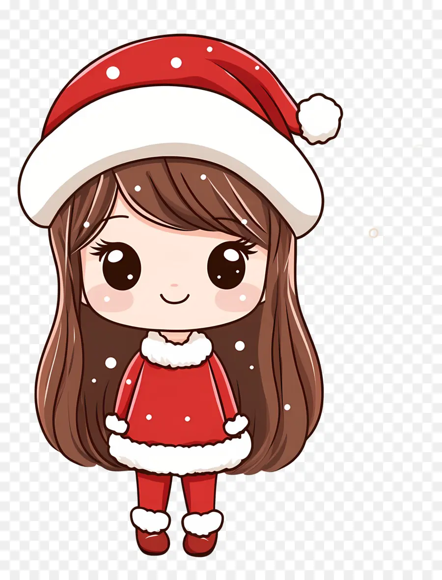 Noël Animé，Chibi Fille Du Père Noël PNG