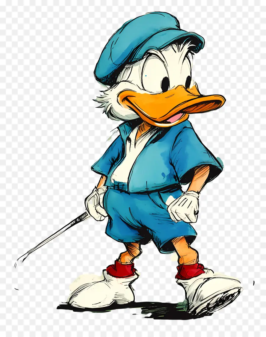 Donald Canard，Canard En Tenue De Golf PNG