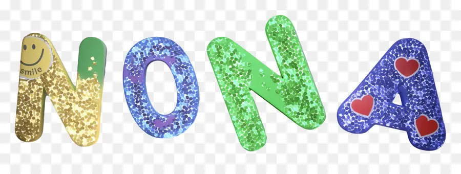 Nona，Lettres Colorées PNG