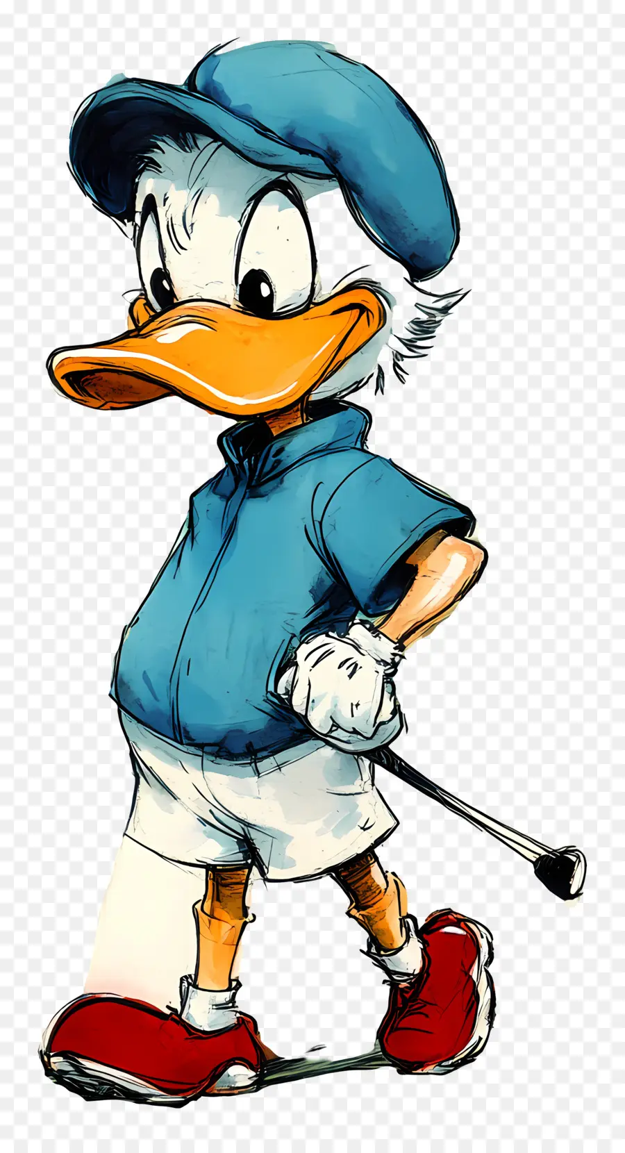 Donald Canard，Canard En Tenue De Golf PNG