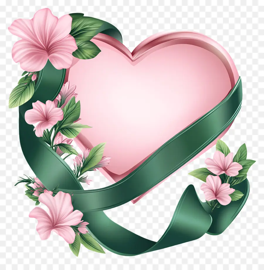 Coeur De Mariage，Cadre Coeur Fleuri PNG