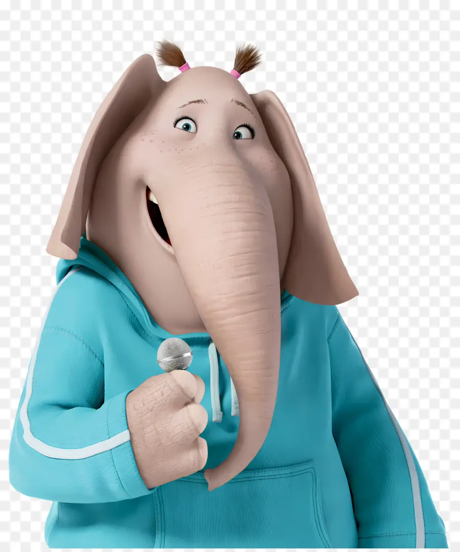 Chanter，Éléphant Avec Microphone PNG