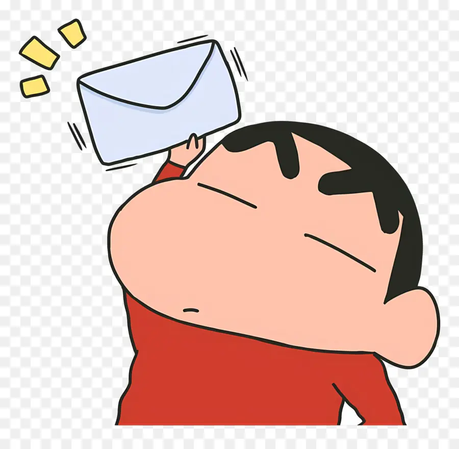 Shin Chan，Garçon De Dessin Animé Avec Enveloppe PNG