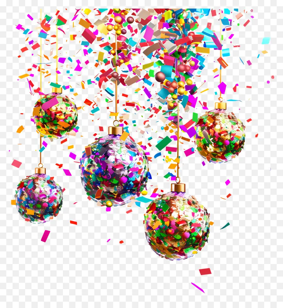 Ornements De Boules De Confettis，Ornements Suspendus PNG