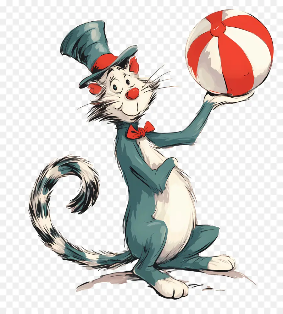 Dr Seuss，Chat Avec Chapeau PNG