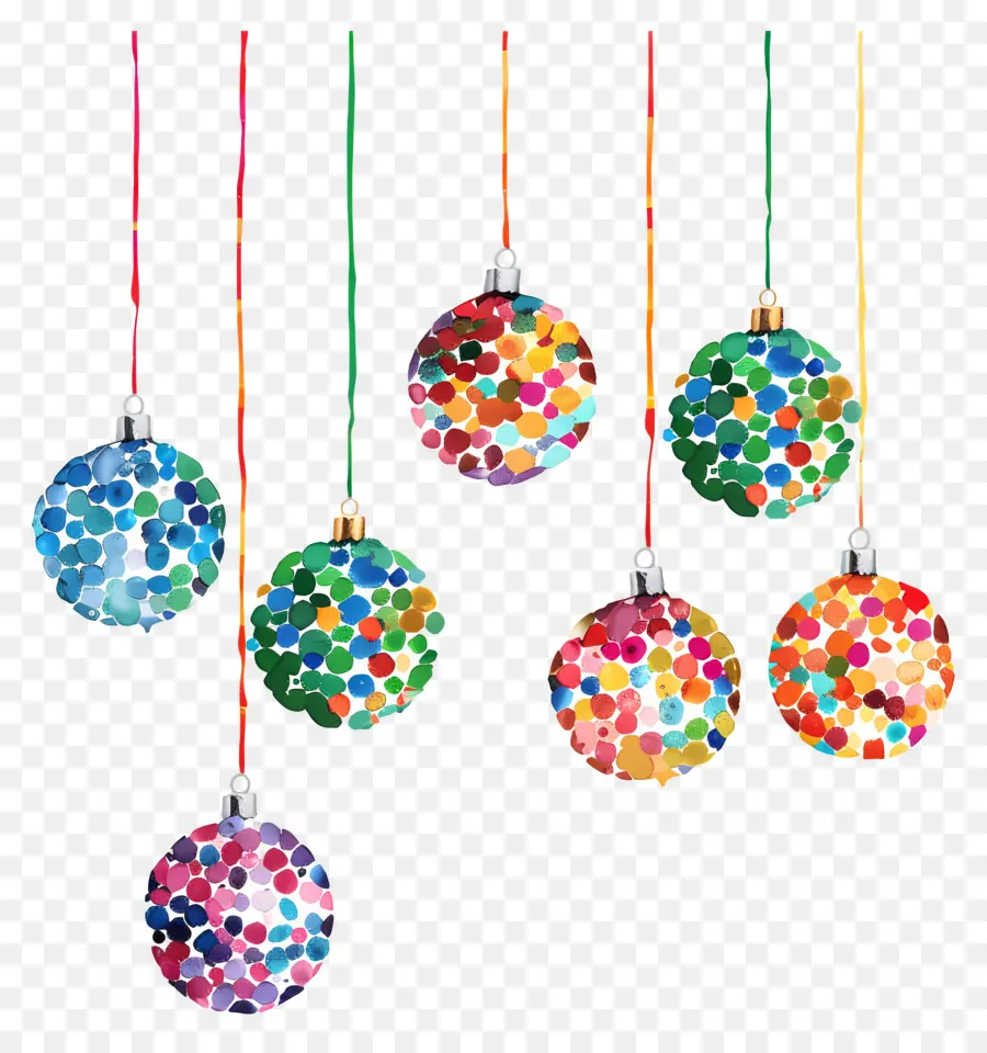 Ornements De Boules De Confettis，Ornements Colorés PNG