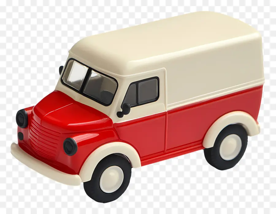 Voiture De Livraison，Fourgon Jouet Rouge Et Blanc PNG