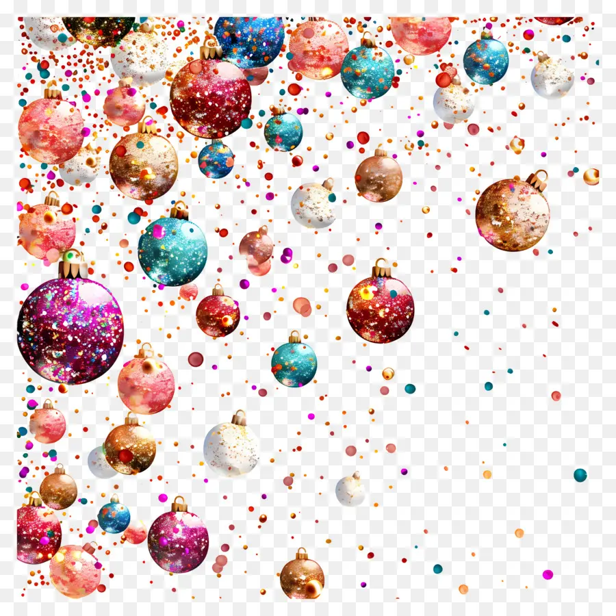 Ornements De Boules De Confettis，Ornements Colorés PNG