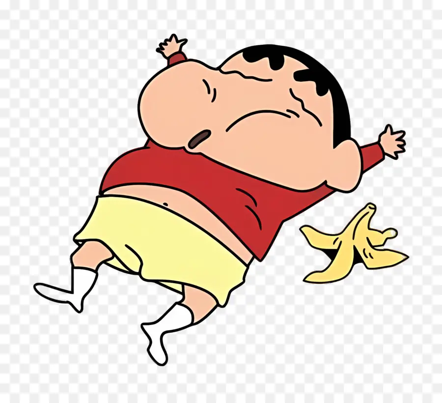 Shin Chan，Garçon De Dessin Animé Glissant PNG