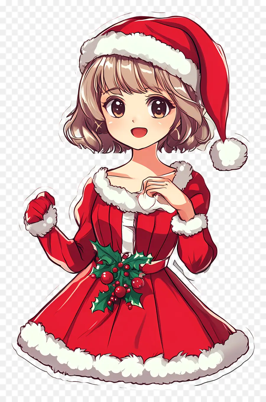 Noël Animé，Anime Père Noël Fille PNG