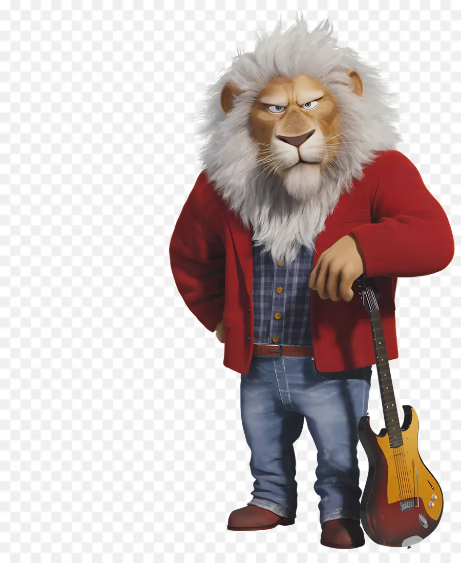 Chanter 2，Lion Avec Guitare PNG