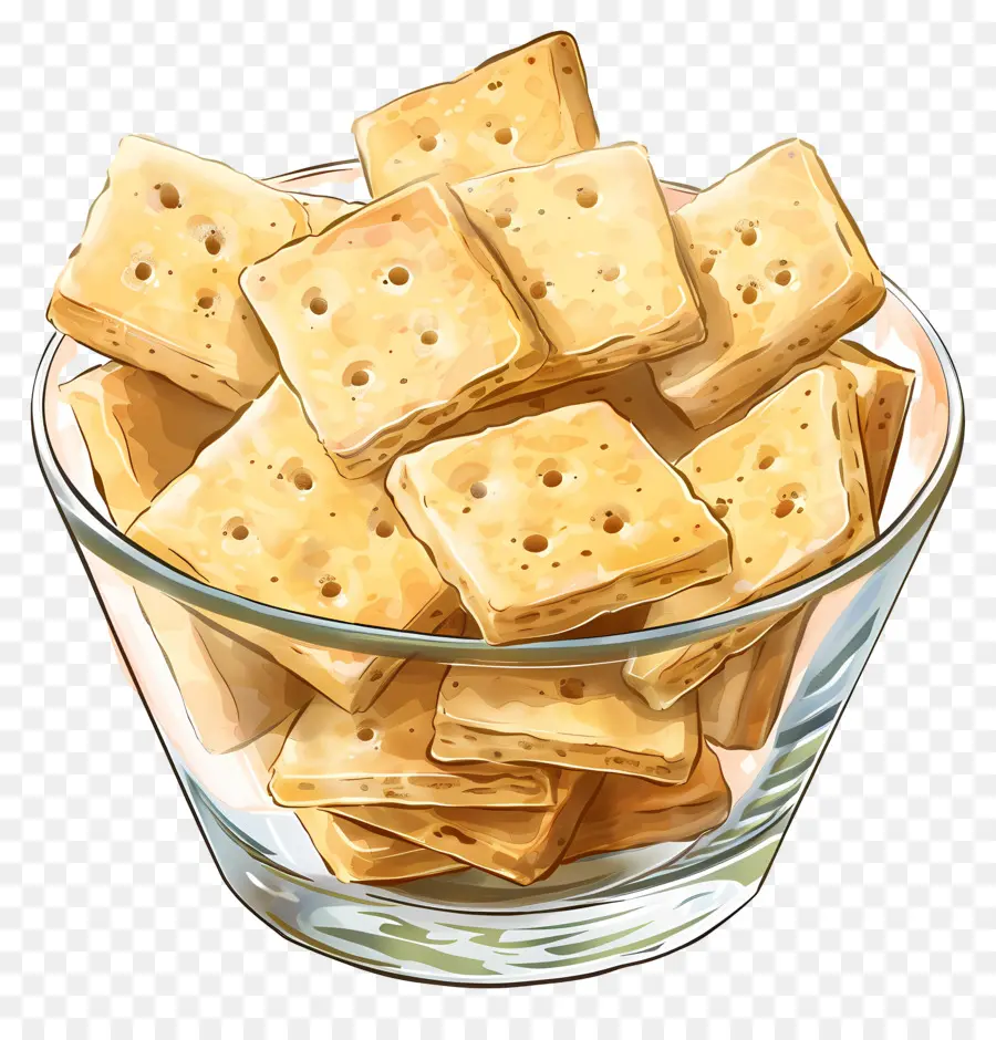 Biscuits Sablés，Bol De Crackers Carrés PNG