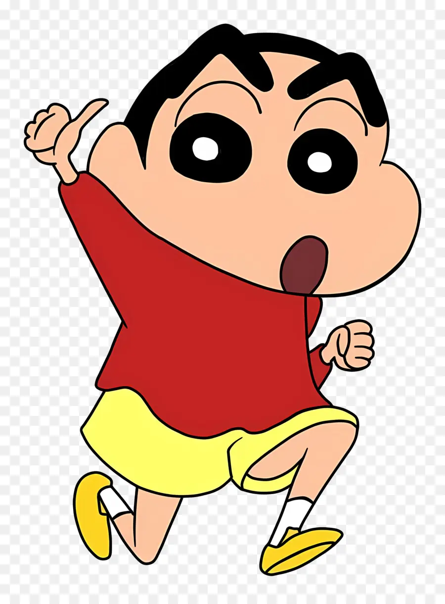 Shin Chan，Garçon De Dessin Animé En Chemise Rouge PNG