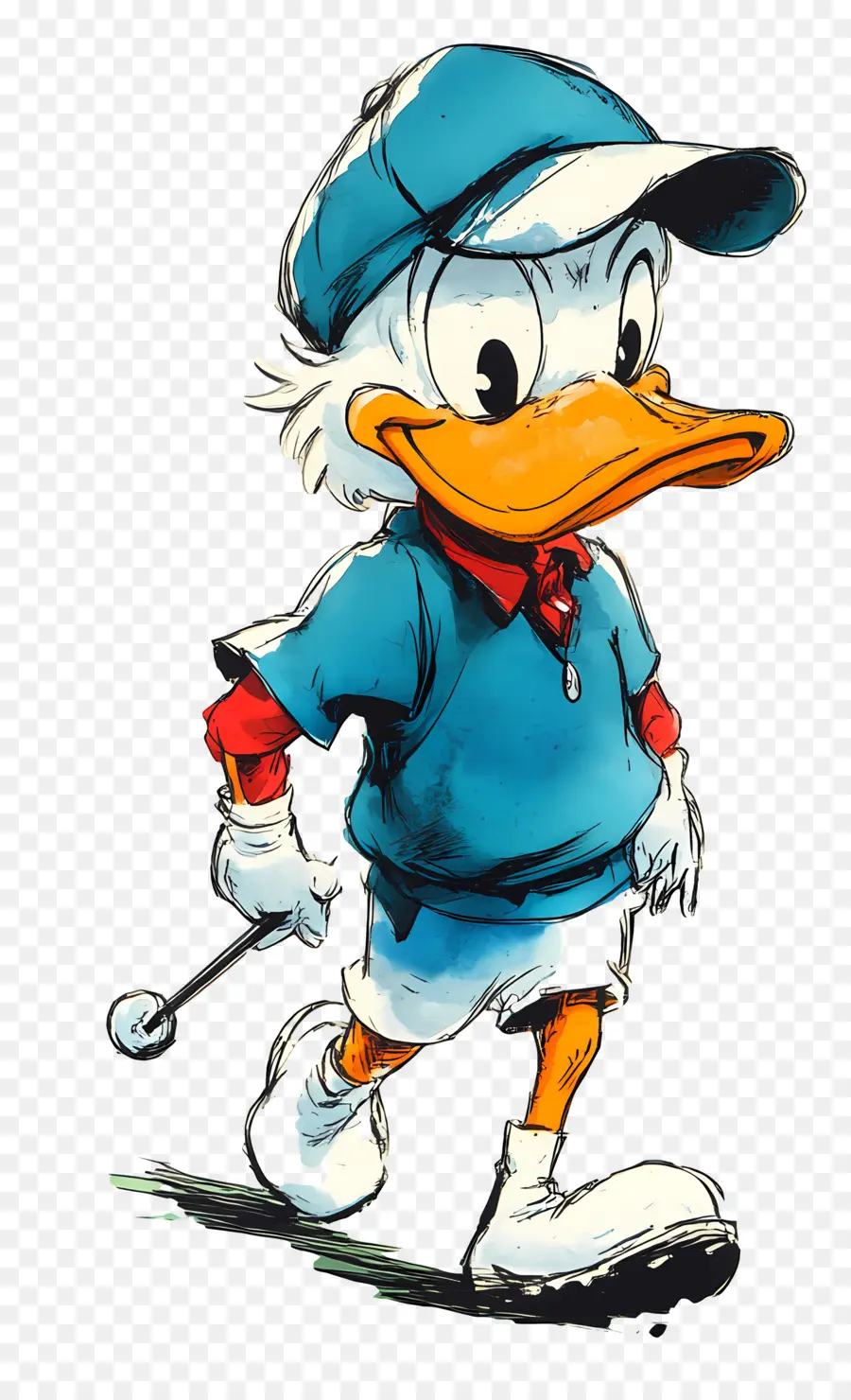 Donald Canard，Canard En Tenue De Golf PNG