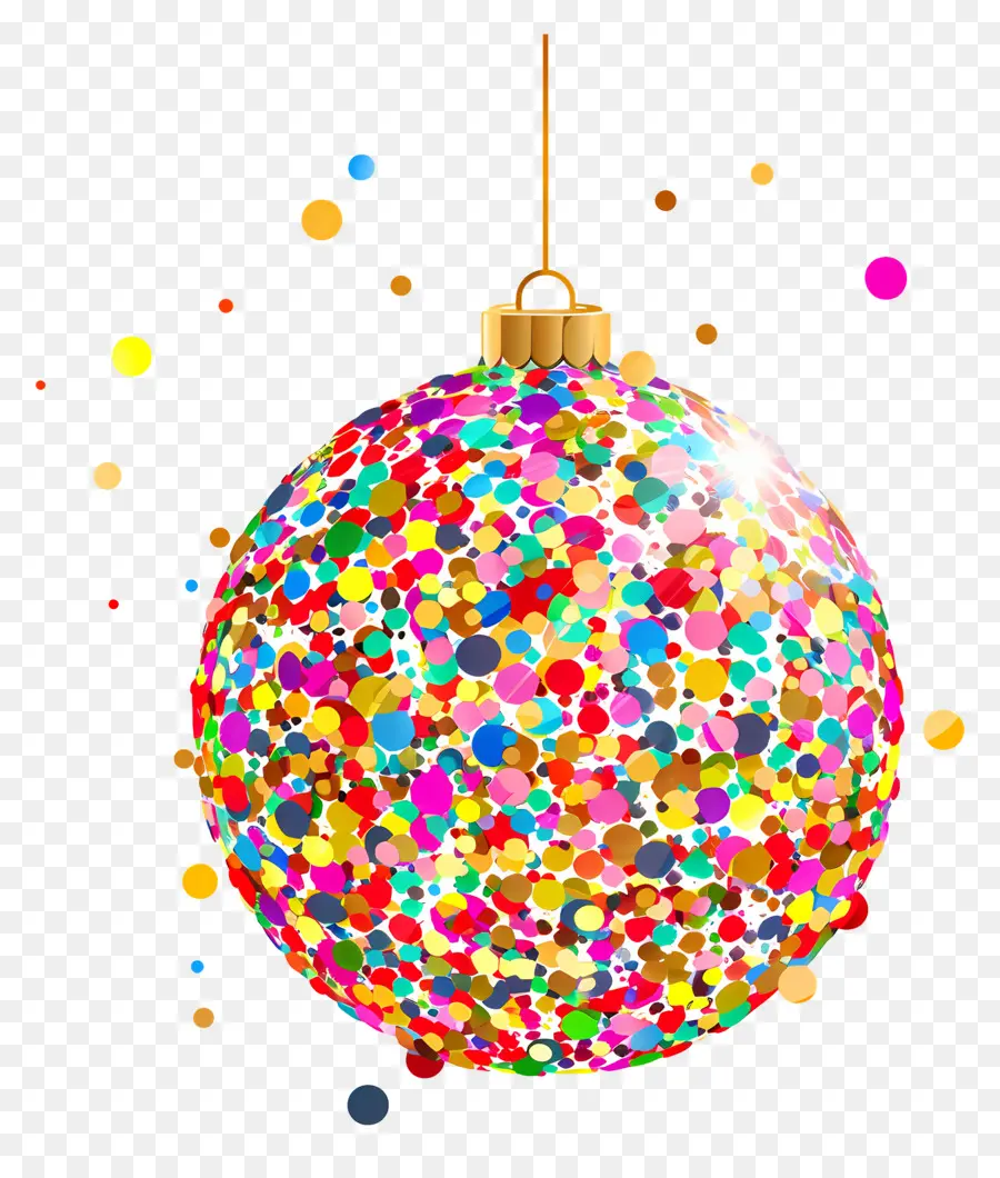 Ornements De Boules De Confettis，Ornements Colorés PNG