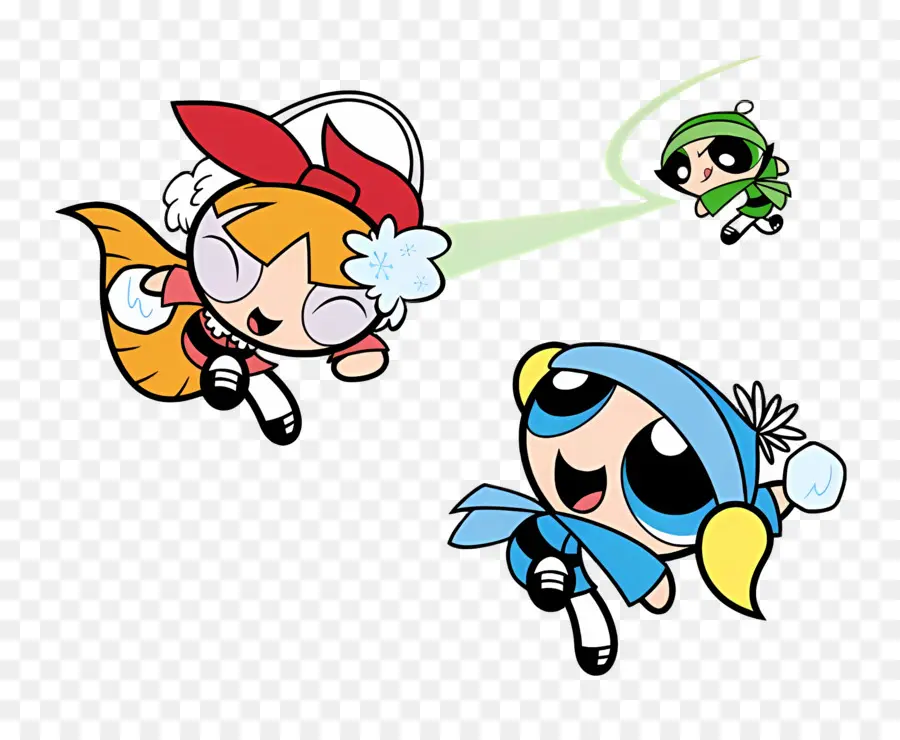 Filles Super Nuffes，Personnages De Dessins Animés Volants PNG