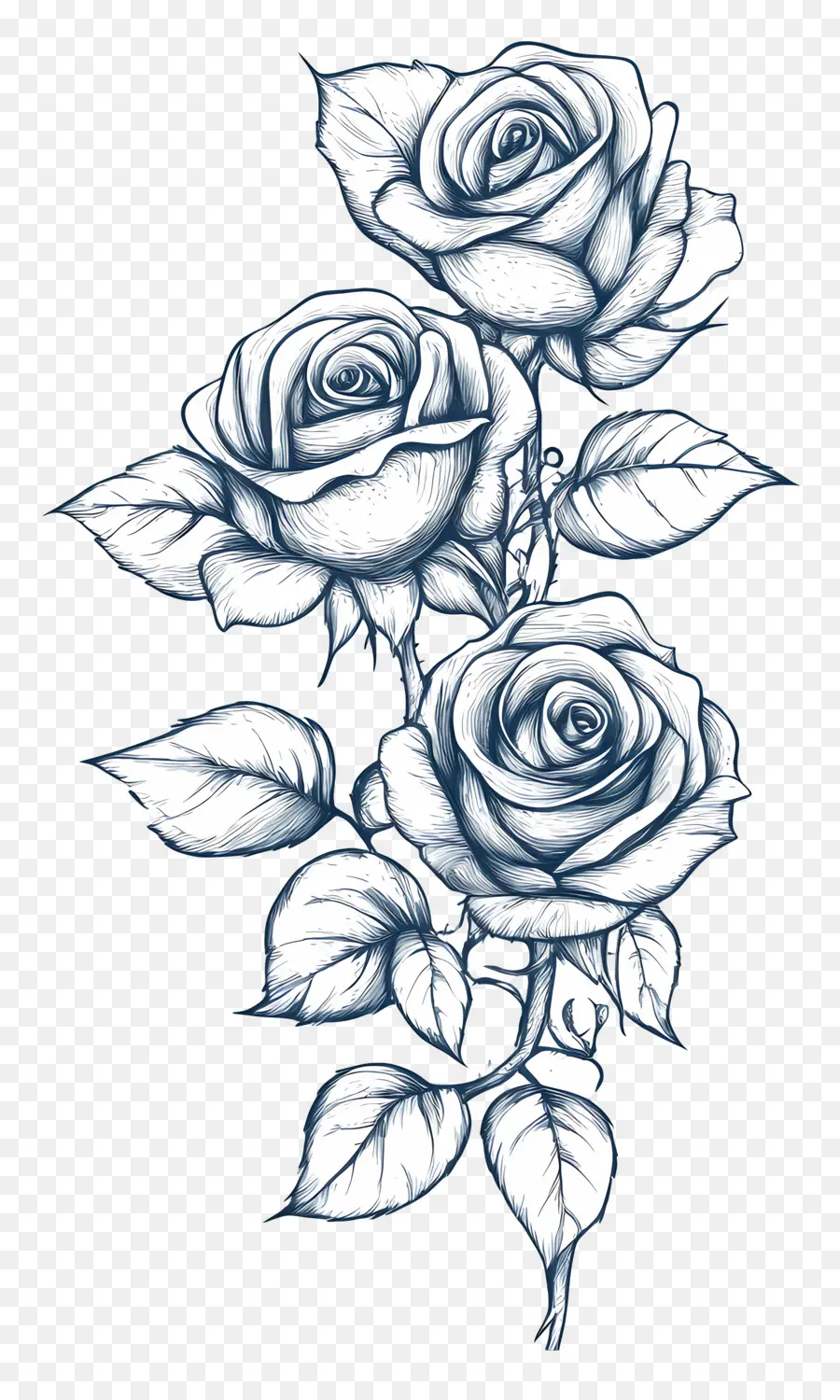 Bordure Rose，Rose Noire Et Blanche PNG