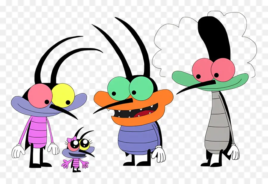 Oggy Et Les Cafards，Groupe D'insectes De Dessin Animé PNG