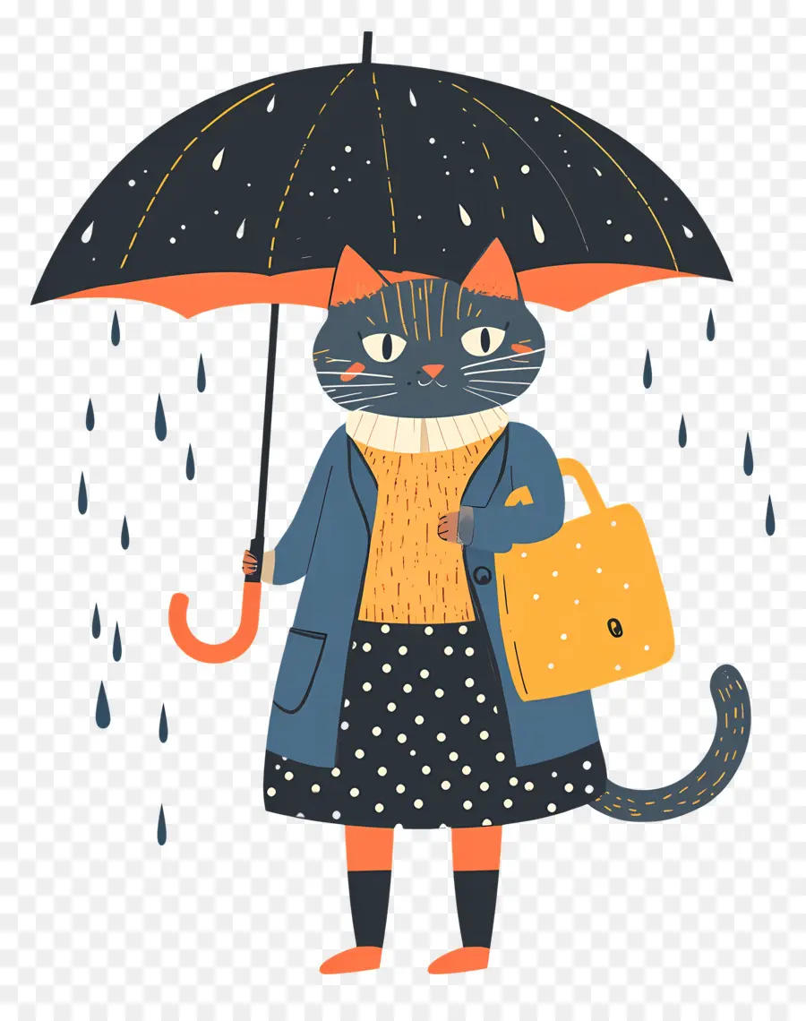 Chat Animé，Chat Avec Parapluie PNG