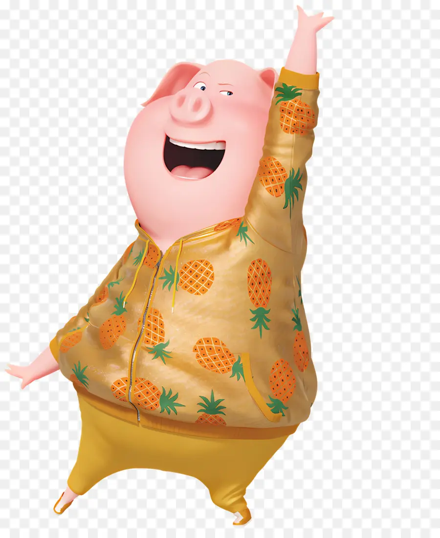 Chanter 2，Cochon En Tenue D'ananas PNG