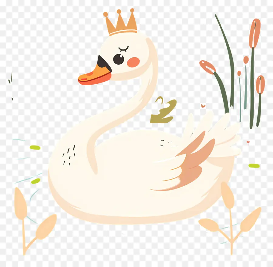 Cygne Blanc，Cygne Avec Couronne PNG