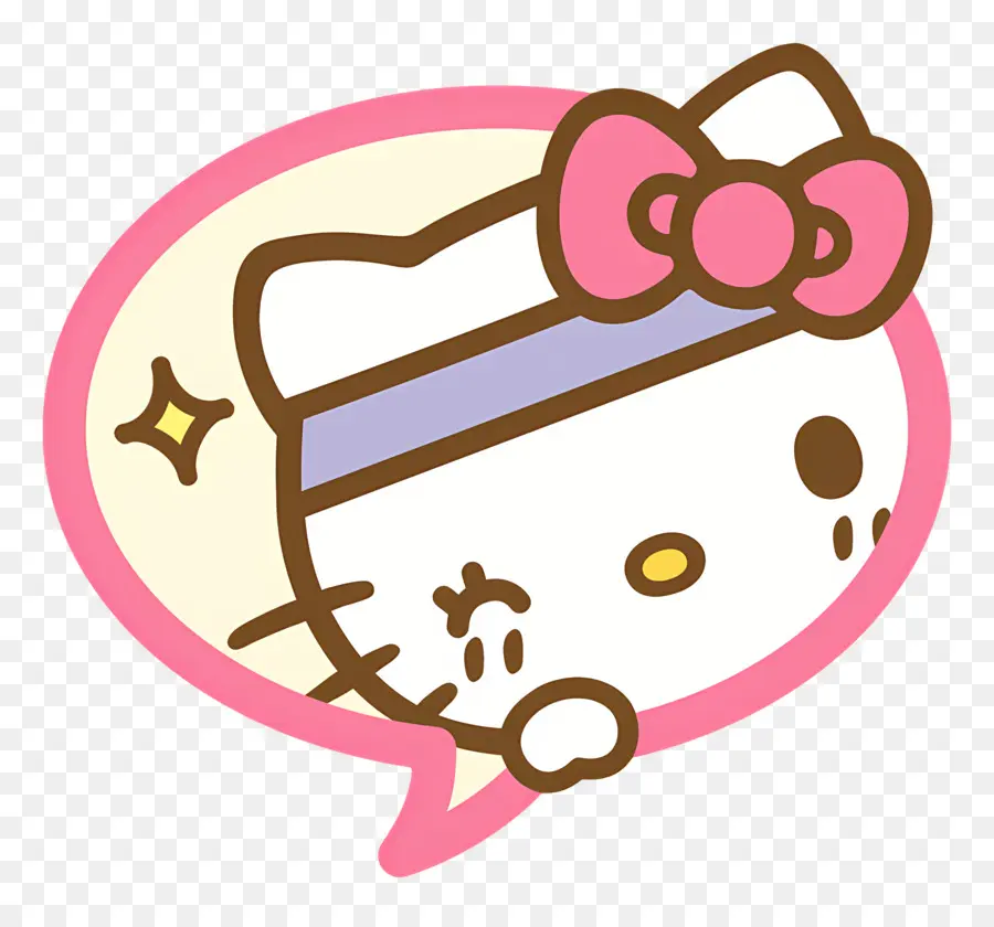 Bonjour Kitty，Hello Kitty Dans Une Bulle De Dialogue PNG