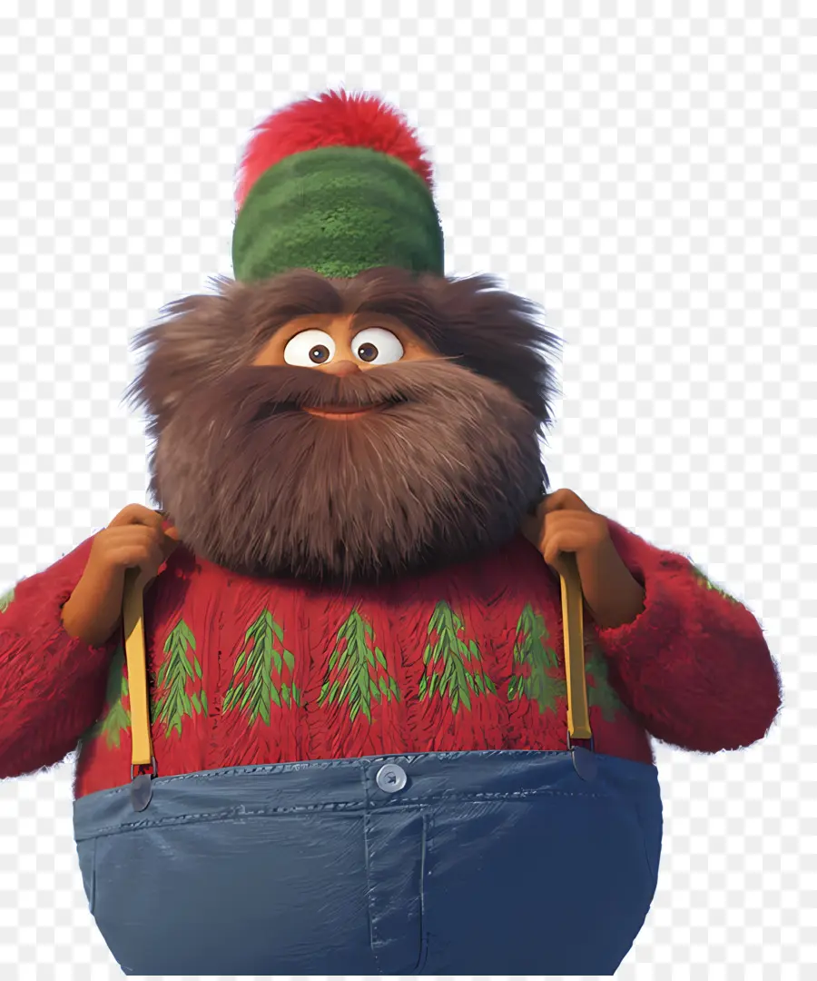 Dr Seuss Le Grinch，Caractère Poilu Dans Les Vêtements D’hiver PNG