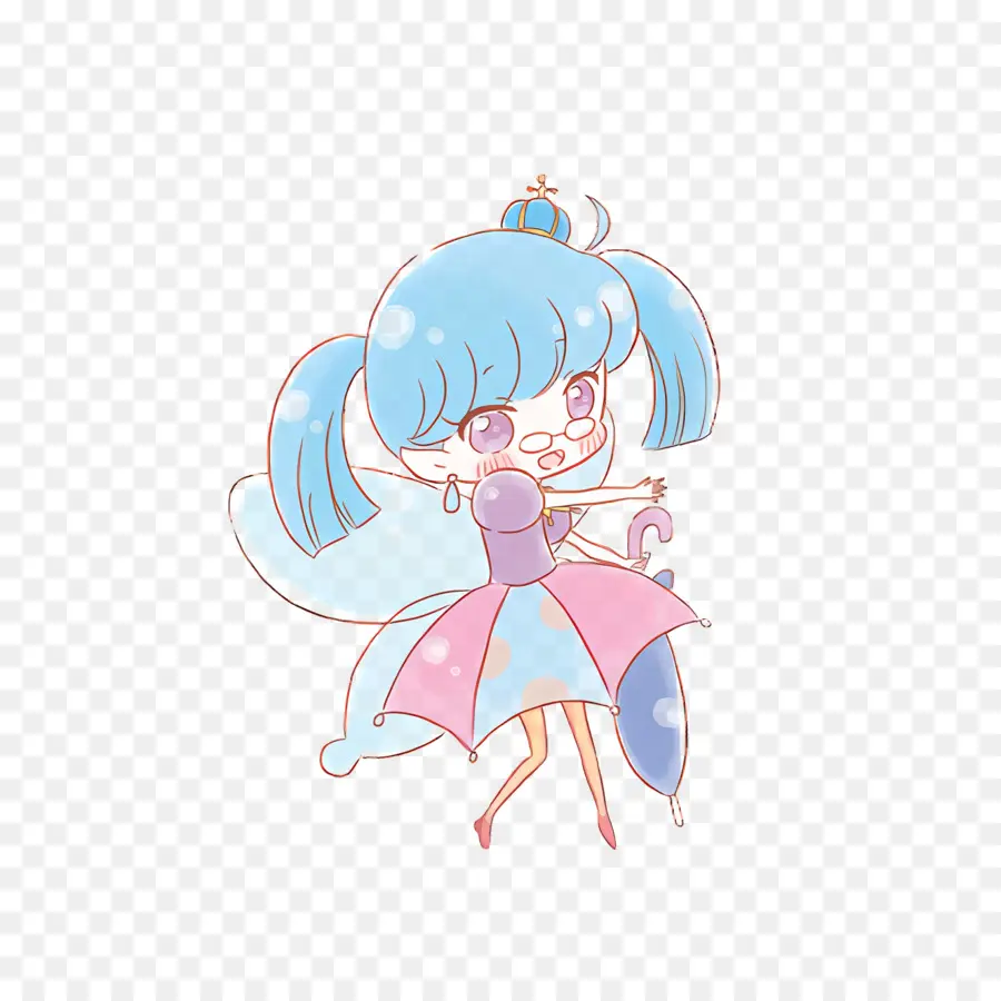 Rilu Rilu Fairilu，Fille Chibi Avec Parapluie PNG