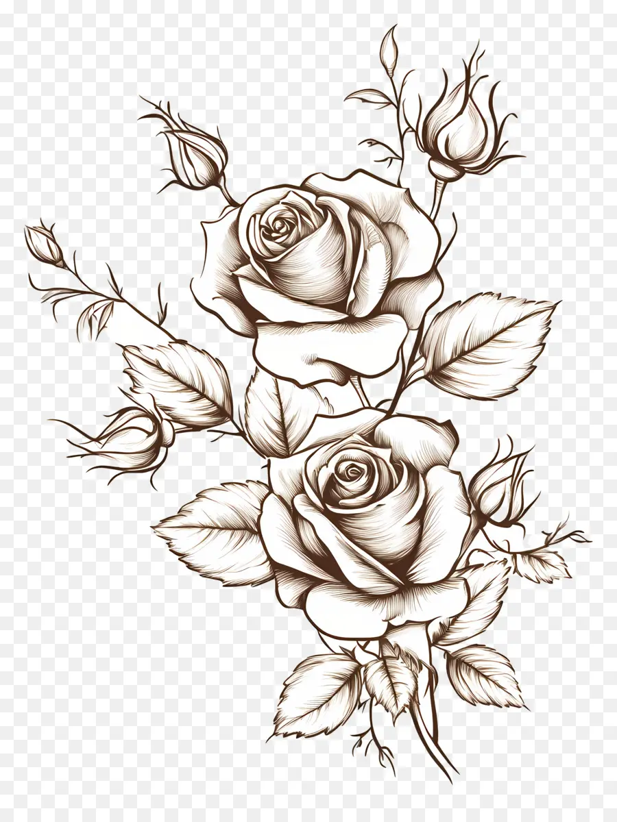 Bordure Rose，Dessin De Roses PNG