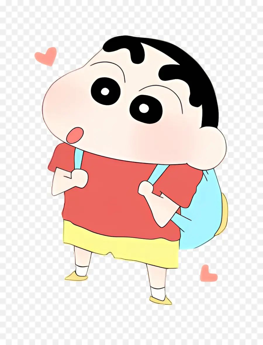 Shin Chan，Garçon De Dessin Animé Avec Sac à Dos PNG