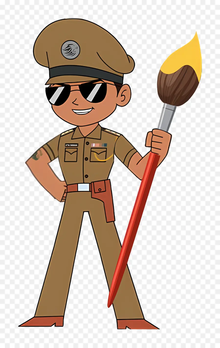 Petit Singham，Officier De Police De Dessin Animé PNG