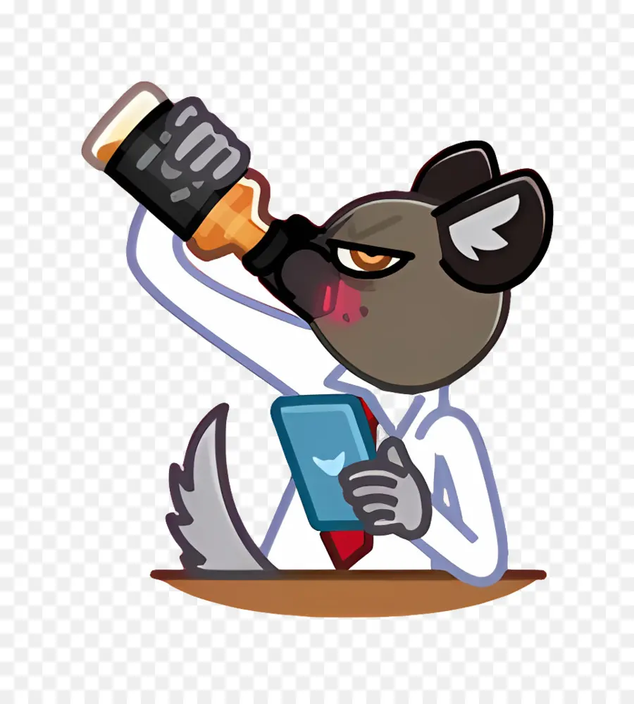 Agretsuko，Hyène Avec Boisson PNG