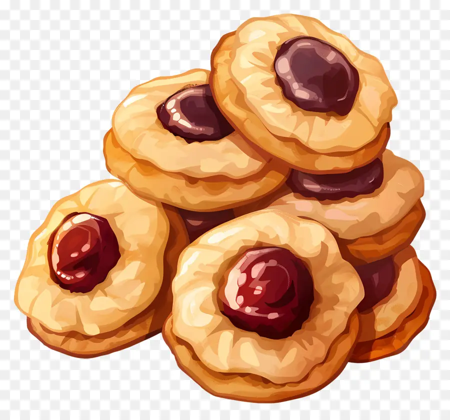 Cookies D'empreintes Digitales，Biscuits à La Confiture PNG