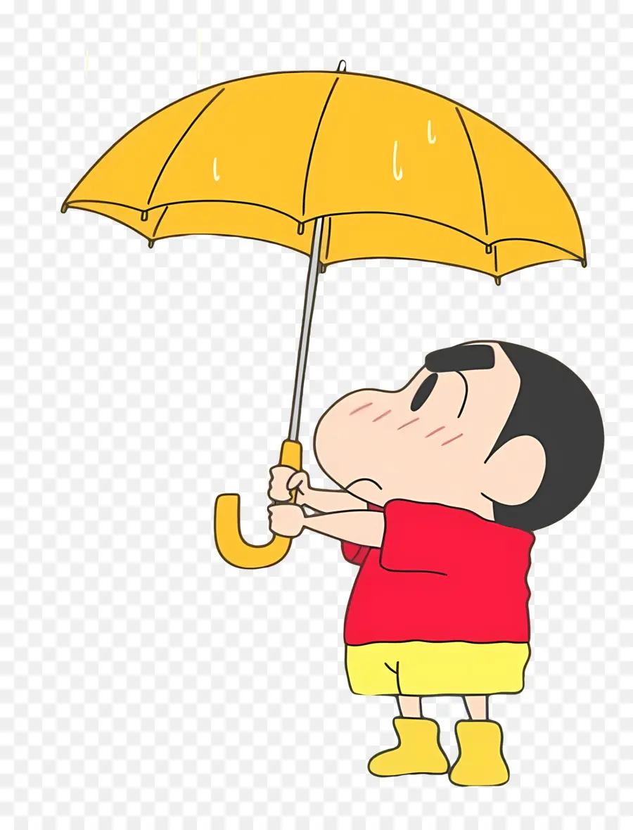 Shin Chan，Garçon De Dessin Animé Avec Parapluie PNG