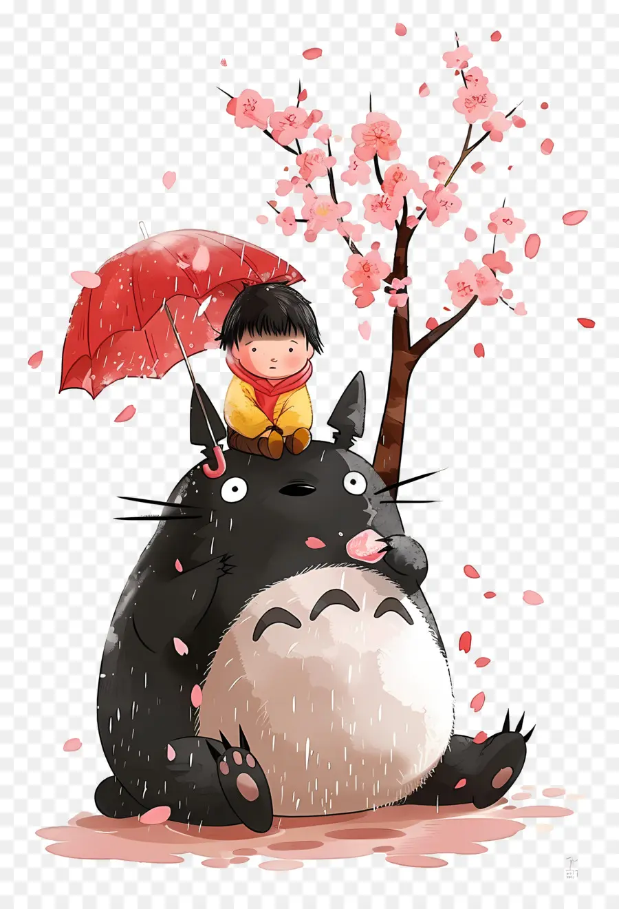 Totoro，Totoro Avec Parapluie PNG