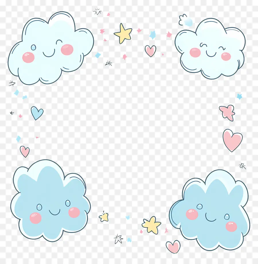 Bordure Mignonne，Nuages ​​mignons PNG