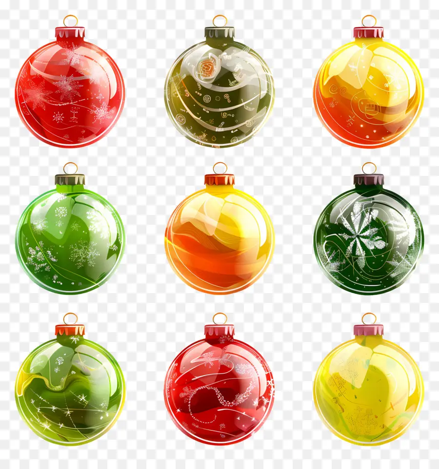 Ornements De Boule De Verre，Ornements Colorés PNG