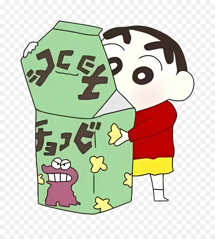 Shin Chan，Personnage De Dessin Animé Avec Boîte à Collations PNG