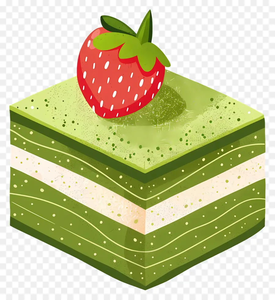 Gâteau Matcha，Gâteau Vert Aux Fraises PNG