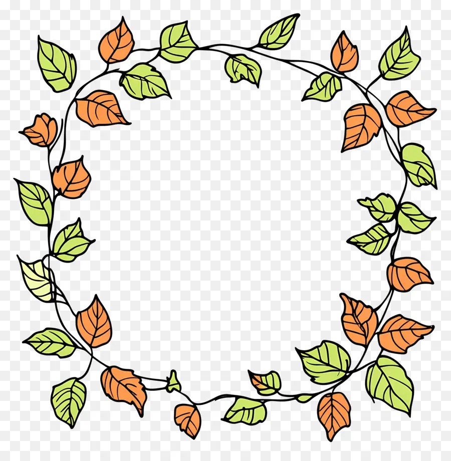 Bordure Mignonne，Feuilles Et Branches PNG