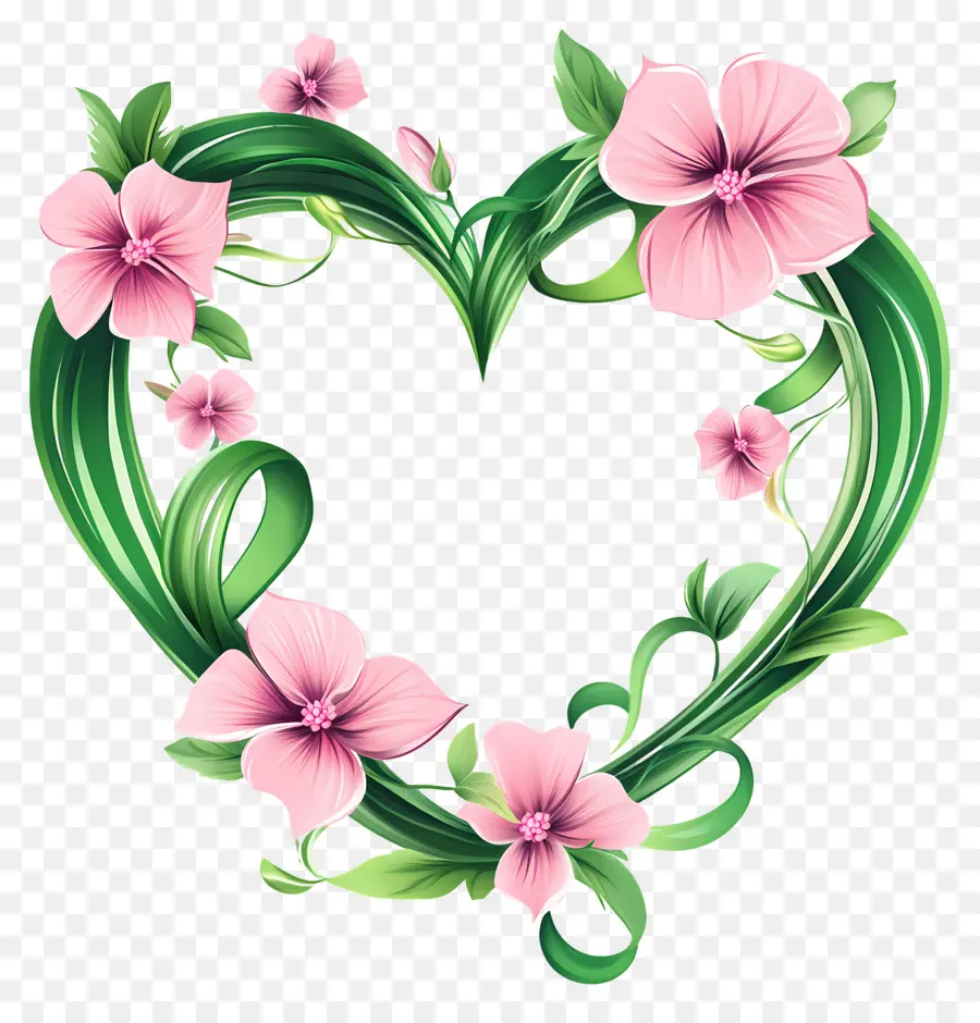 Coeur De Mariage，Couronne De Coeur Fleurie PNG