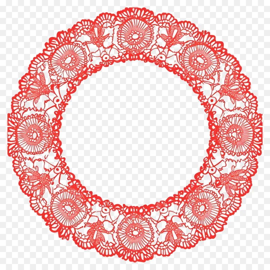 Bordure En Dentelle，Cadre En Dentelle Rose PNG